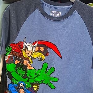 Marvel Kids Blue Graphic T-Shirt Size 14/16 XL